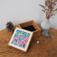 Load image into Gallery viewer, Fuchsia Flowers Wooden Trinket Box