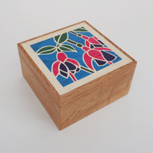 Load image into Gallery viewer, Fuchsia Flowers Wooden Trinket Box