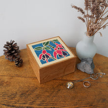 Load image into Gallery viewer, Fuchsia Flowers Wooden Trinket Box