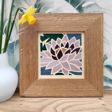 Load image into Gallery viewer, Purple Lotus Flower Marquetry Wall Hanging
