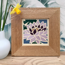 Load image into Gallery viewer, Purple Lotus Flower Marquetry Wall Hanging