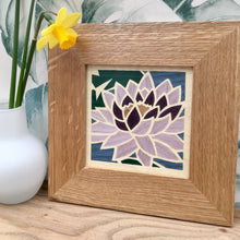 Load image into Gallery viewer, Purple Lotus Flower Marquetry Wall Hanging
