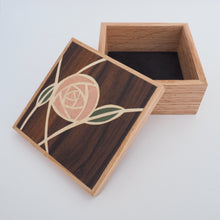 Load image into Gallery viewer, Mackintosh Rose Marquetry Trinket Box (Dark)
