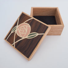 Load image into Gallery viewer, Mackintosh Rose Marquetry Trinket Box (Dark)