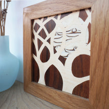 Load image into Gallery viewer, miniature tree and moon marquetry wall hanging
