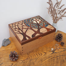Load image into Gallery viewer, Moonlit Trees Large Wooden Jewellery Box
