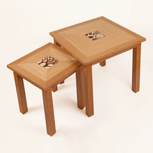 Load image into Gallery viewer, nest of oak coffee tables