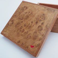 Load image into Gallery viewer, little red bird wooden trinket box