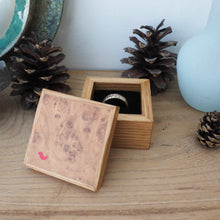 Load image into Gallery viewer, little red bird wooden ring box