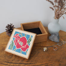 Load image into Gallery viewer, Poppy Flower Wooden Trinket Box