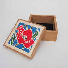 Load image into Gallery viewer, Poppy Flower Wooden Trinket Box