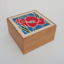 Load image into Gallery viewer, Poppy Flower Wooden Trinket Box
