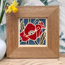 Load image into Gallery viewer, poppy flower marquetry wall hanging
