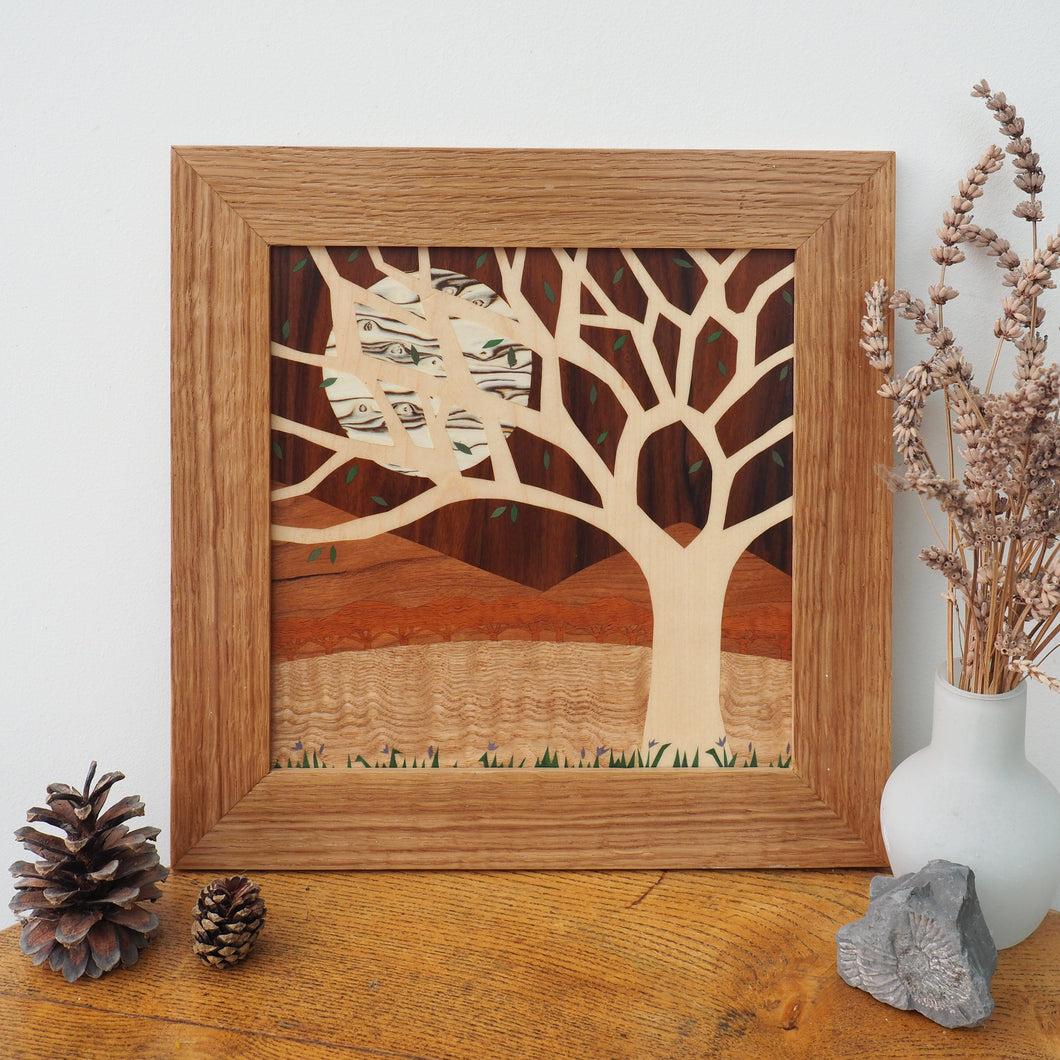 'Spring Moon' Original Marquetry Wall Hanging