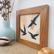 Load image into Gallery viewer, sunrise birds marquetry wall hanging
