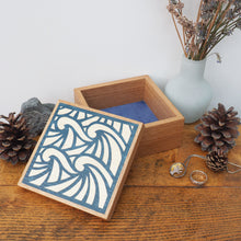 Load image into Gallery viewer, Blue Waves Wooden Trinket Box