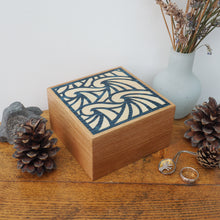 Load image into Gallery viewer, Blue Waves Wooden Trinket Box