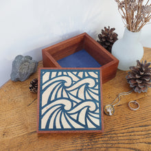 Load image into Gallery viewer, Blue Waves Wooden Trinket Box