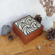 Load image into Gallery viewer, Blue Waves Wooden Trinket Box