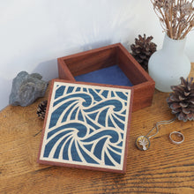 Load image into Gallery viewer, Blue Waves Wooden Trinket Box