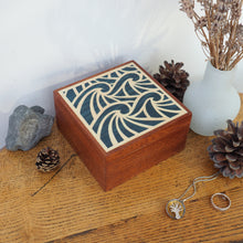 Load image into Gallery viewer, Blue Waves Wooden Trinket Box