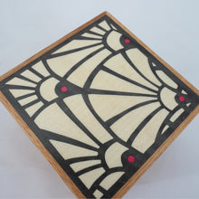 Load image into Gallery viewer, Art deco style marquetry wooden trinket box