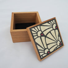 Load image into Gallery viewer, Art deco style marquetry wooden trinket box