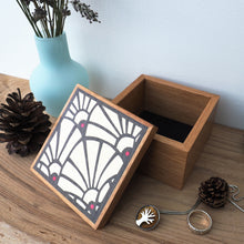 Load image into Gallery viewer, Art deco style marquetry wooden trinket box