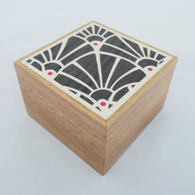 Load image into Gallery viewer, Art deco style marquetry wooden trinket box