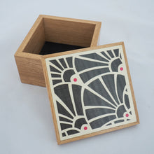 Load image into Gallery viewer, Art deco style marquetry wooden trinket box