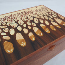 Load image into Gallery viewer, Autumn trees marquetry jewellery box