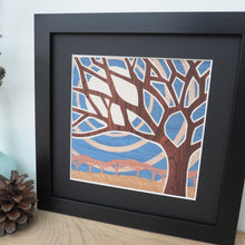 Load image into Gallery viewer, Small tree framed giclee print with blue sky