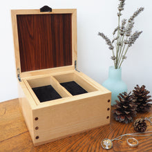 Load image into Gallery viewer, open wooden jewellery box