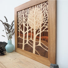 Load image into Gallery viewer, Winter Trees Marquetry Wall Hanging