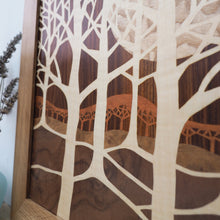 Load image into Gallery viewer, Winter Trees Marquetry Wall Hanging
