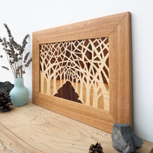 Load image into Gallery viewer, Avenue of trees marquetry wall hanging