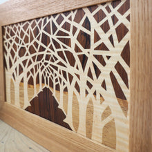 Load image into Gallery viewer, Avenue of trees marquetry wall hanging