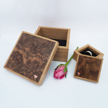 Load image into Gallery viewer, little pink heart wooden trinket and ring box