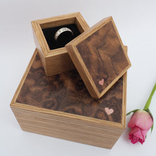 Load image into Gallery viewer, little pink heart wooden trinket and ring box