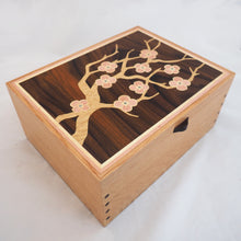 Load image into Gallery viewer, cherry blossom marquetry large wooden jewellery box