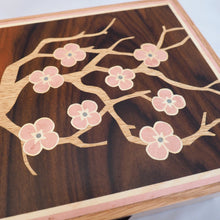 Load image into Gallery viewer, cherry blossom marquetry large wooden jewellery box