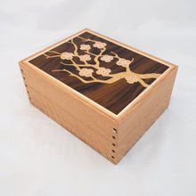 Load image into Gallery viewer, cherry blossom marquetry large wooden jewellery box