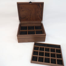 Load image into Gallery viewer, open wooden jewellery and watch box