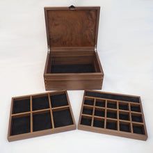 Load image into Gallery viewer, open wooden jewellery and watch box