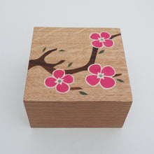 Load image into Gallery viewer, Bright Pink Cherry Blossom Wooden Trinket Box