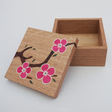 Load image into Gallery viewer, Bright Pink Cherry Blossom Wooden Trinket Box