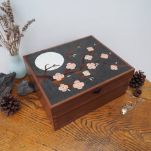 Load image into Gallery viewer, cherry blossom marquetry large wooden jewellery box