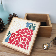 Load image into Gallery viewer, chrysanthemum marquetry wooden trinket box