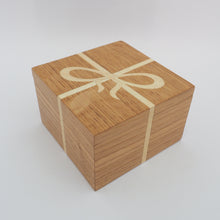 Load image into Gallery viewer, cream ribbon marquetry wooden trinket box