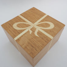 Load image into Gallery viewer, cream ribbon marquetry wooden trinket box
